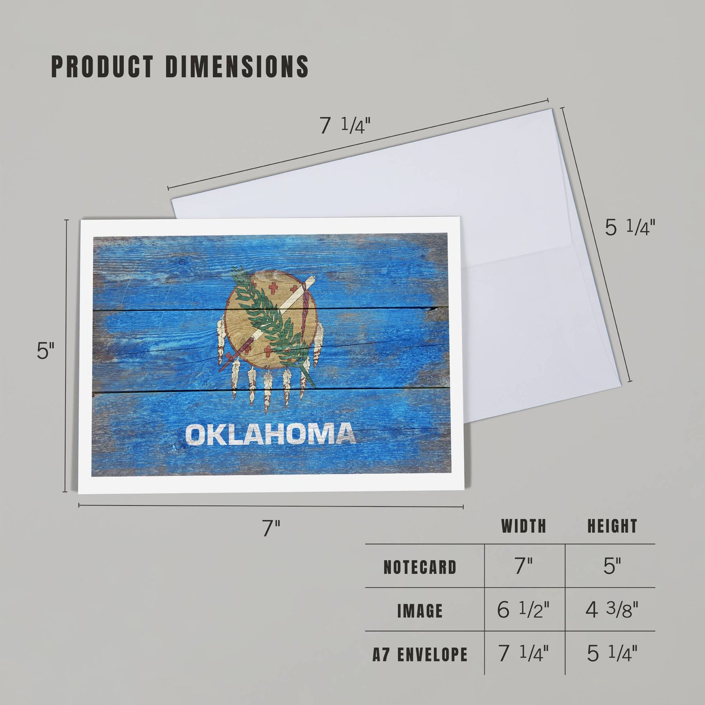 NOTECARD Rustic Oklahoma State Flag