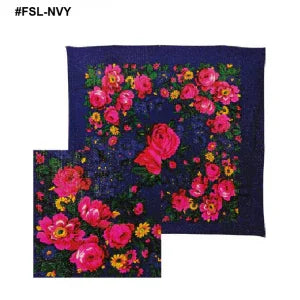 Large Metallic Floral Scarf 44″x44″