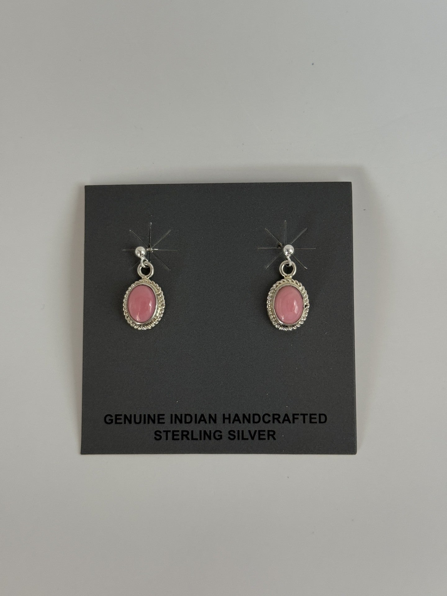 Pink Conch & Sterling Silver Earrings