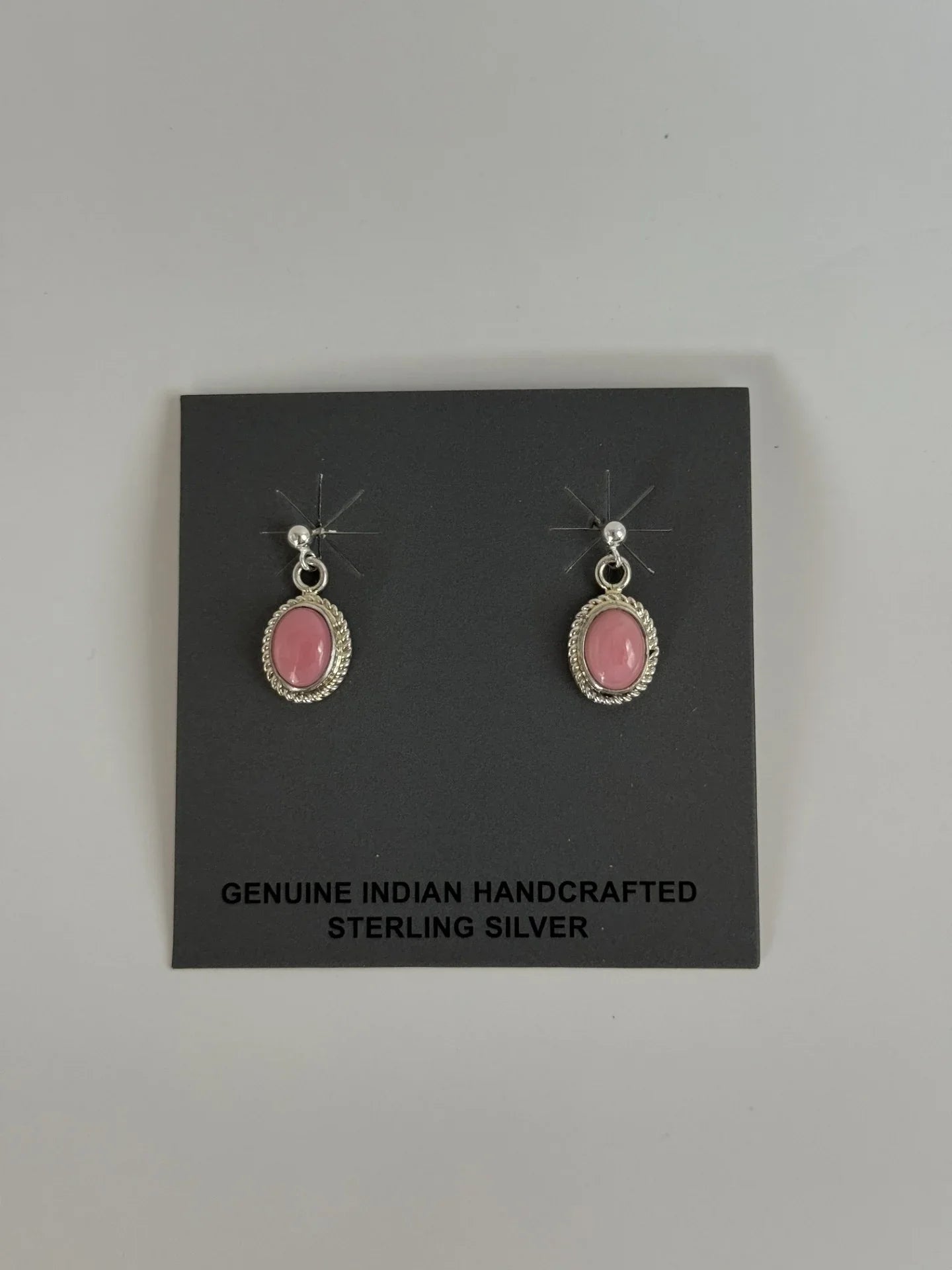 Pink Conch & Sterling Silver Earrings