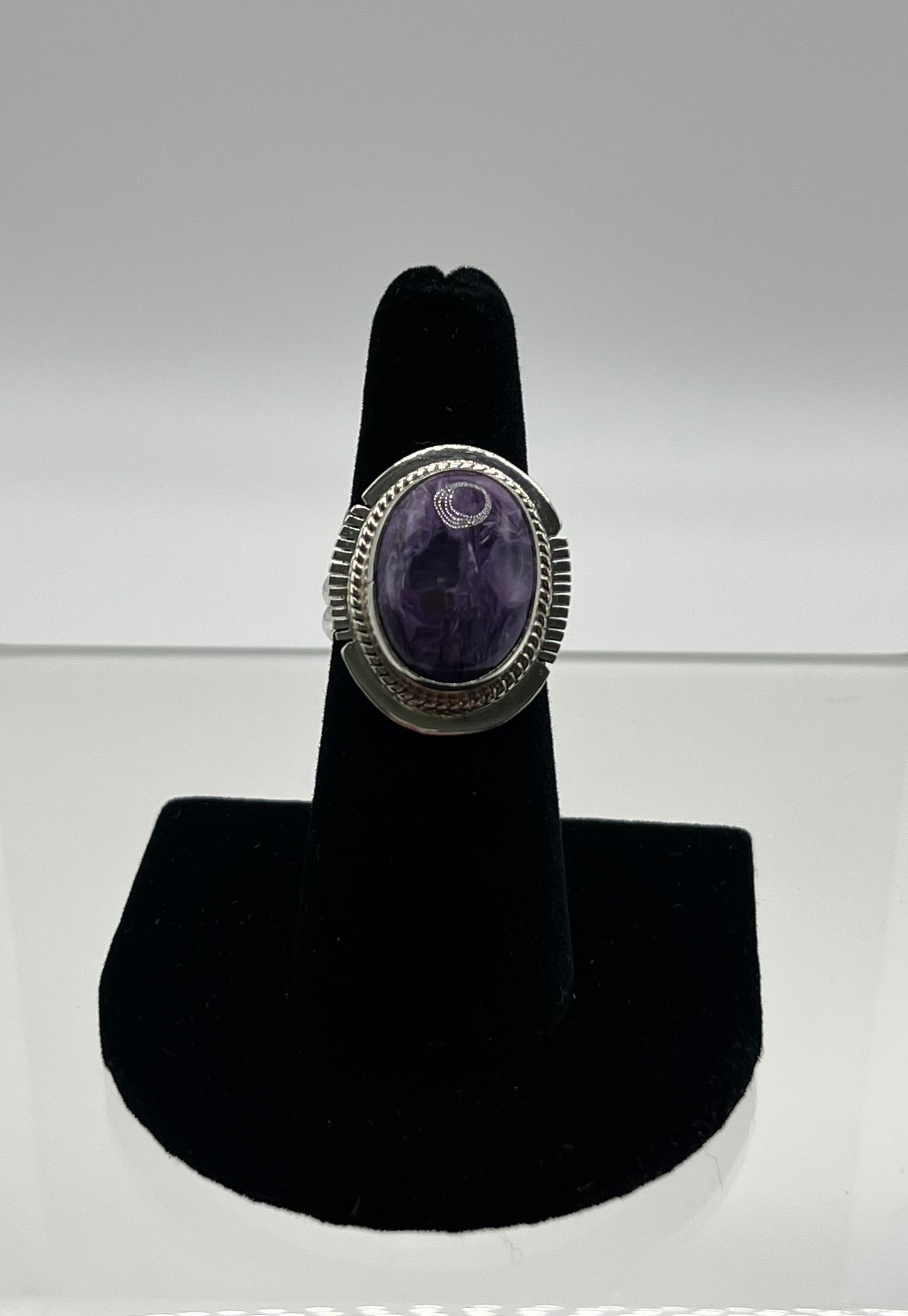 Charoite and Sterling Silver Ring Size 6.5