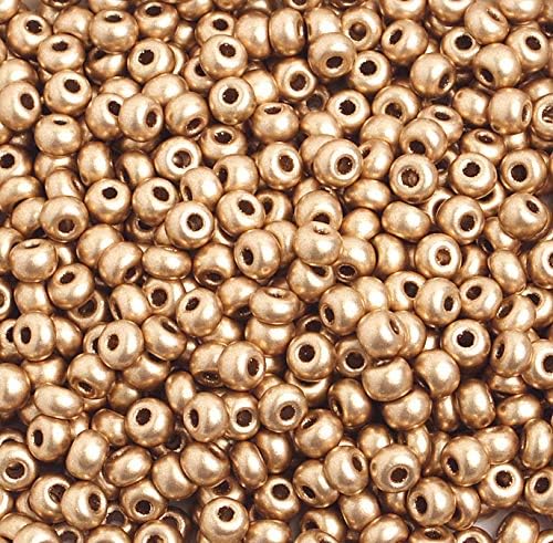 Glass Gold Pony Beads - Approx. 180pk