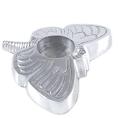 Silver bee-shaped bead or charm for Native American jewelry crafting