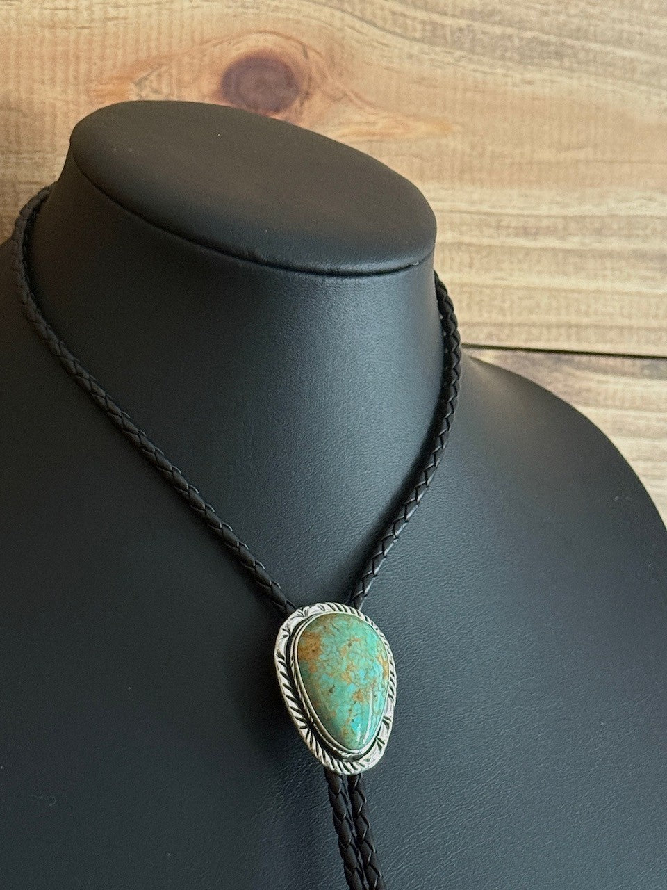 Kingman Turquoise/Sterling Silver Bolo Tie