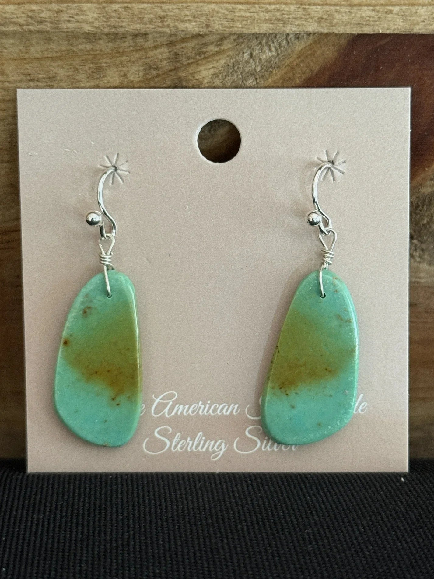 Turquoise & Sterling Silver Slab Dangle Earrings