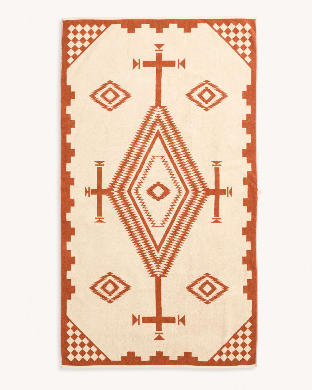 Pendleton Los Ojos Plush Spa Towel - Coral/White