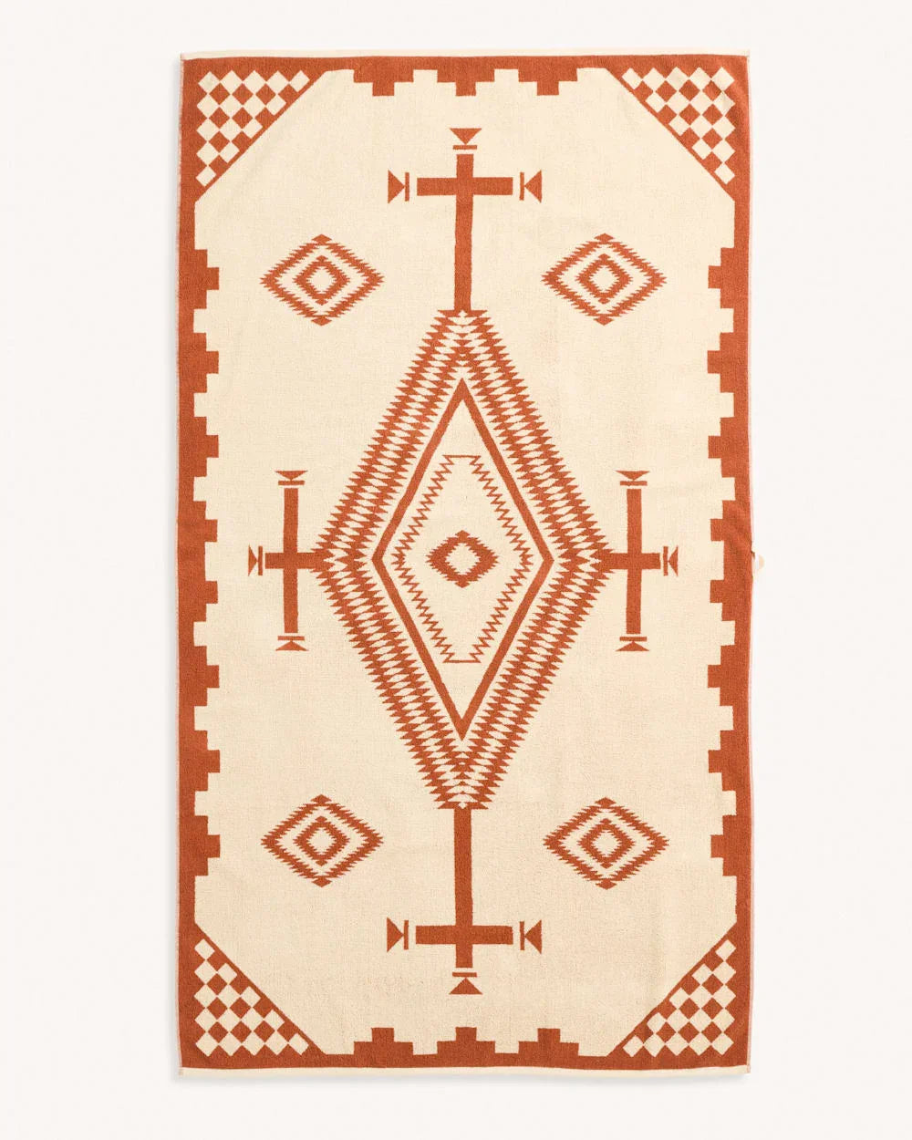 Pendleton Los Ojos Plush Spa Towel - Coral/White