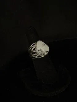 White Buffalo/Sterling Silver Ring (Size 7)