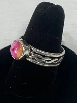 Pink Dahlia Jasper & Sterling Silver Ring