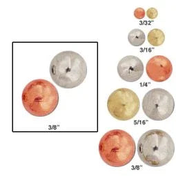 3/8" Metal Hollow Bead- Copper 12pk.