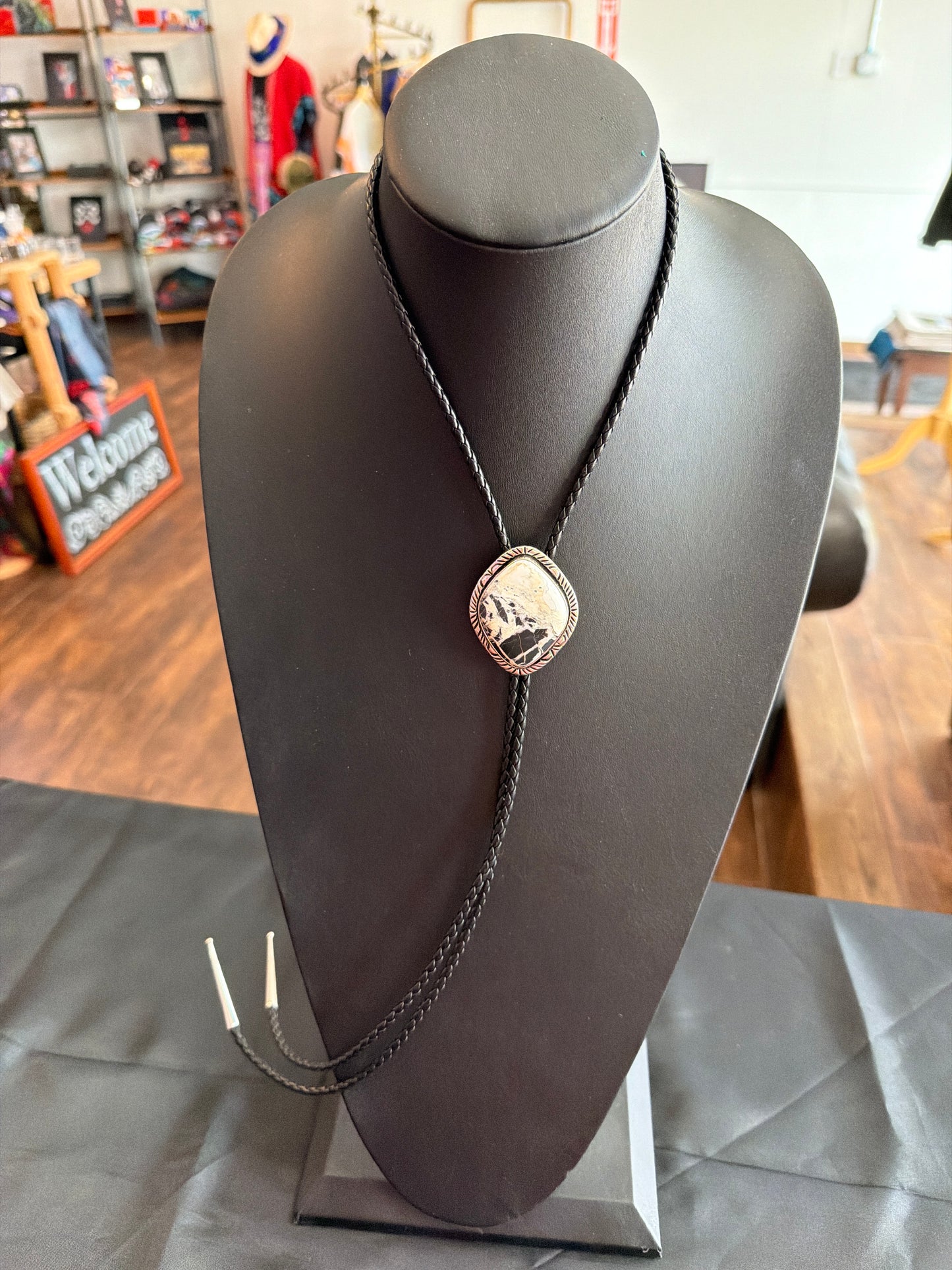 White Buffalo/Sterling Silver Bolo
