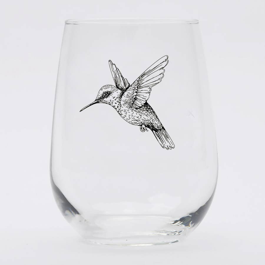 Hummingbird Wine Glass