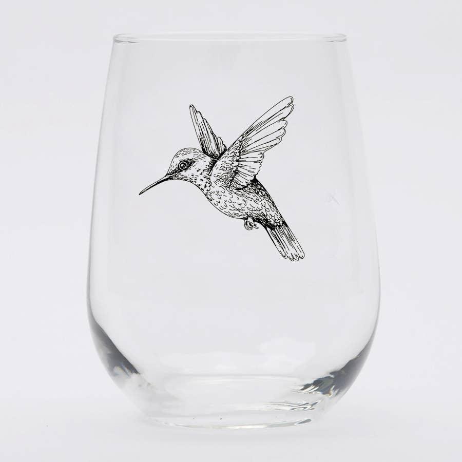 Hummingbird Wine Glass