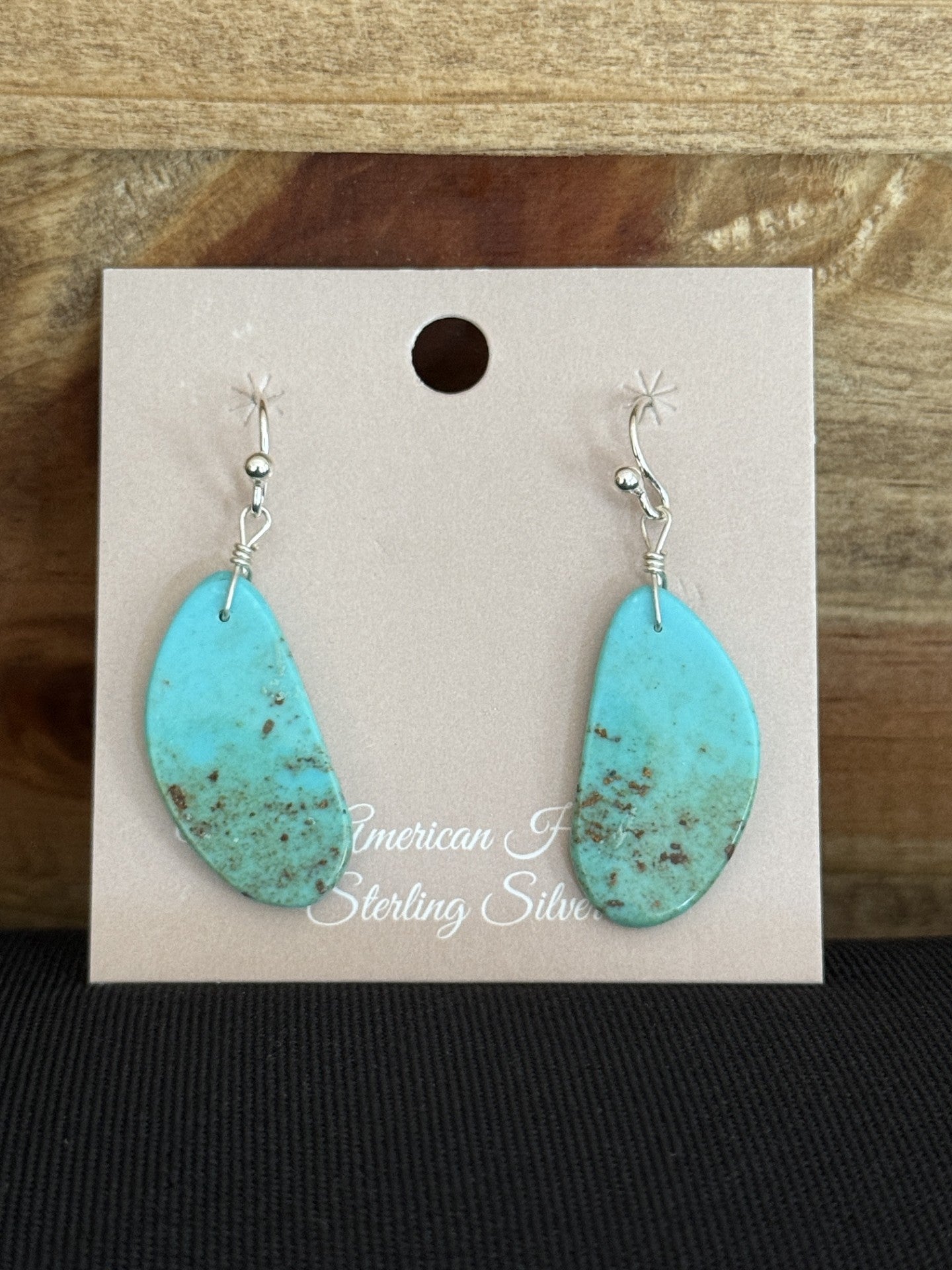 Turquoise & Sterling Silver Slab Dangle Earrings