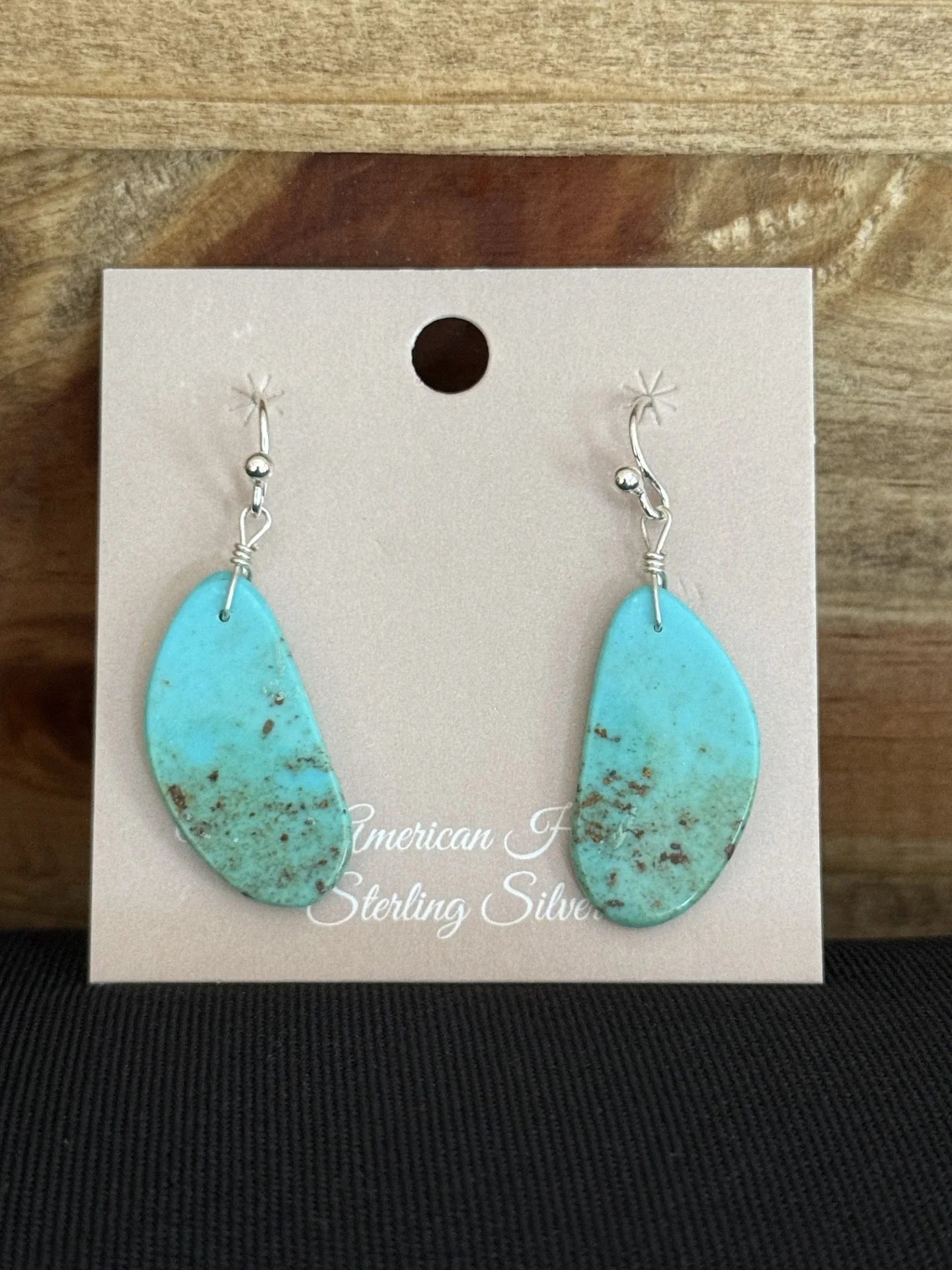 Turquoise & Sterling Silver Slab Dangle Earrings