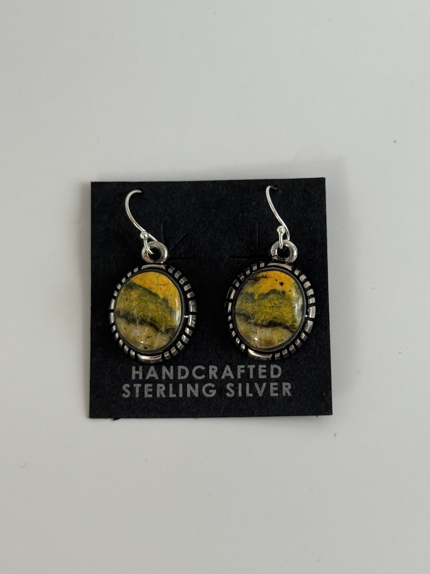Bumblebee Jasper & Sterling Silver Earrings