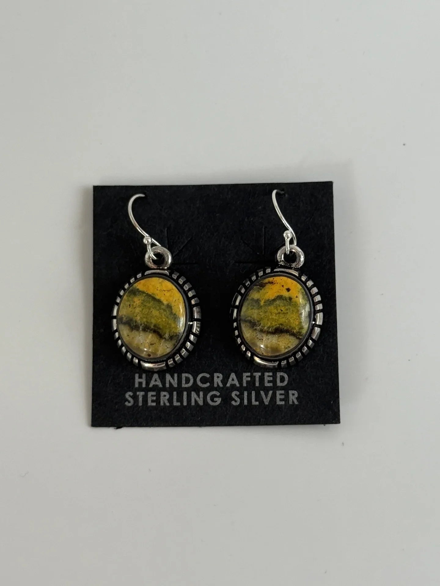 Bumblebee Jasper & Sterling Silver Earrings