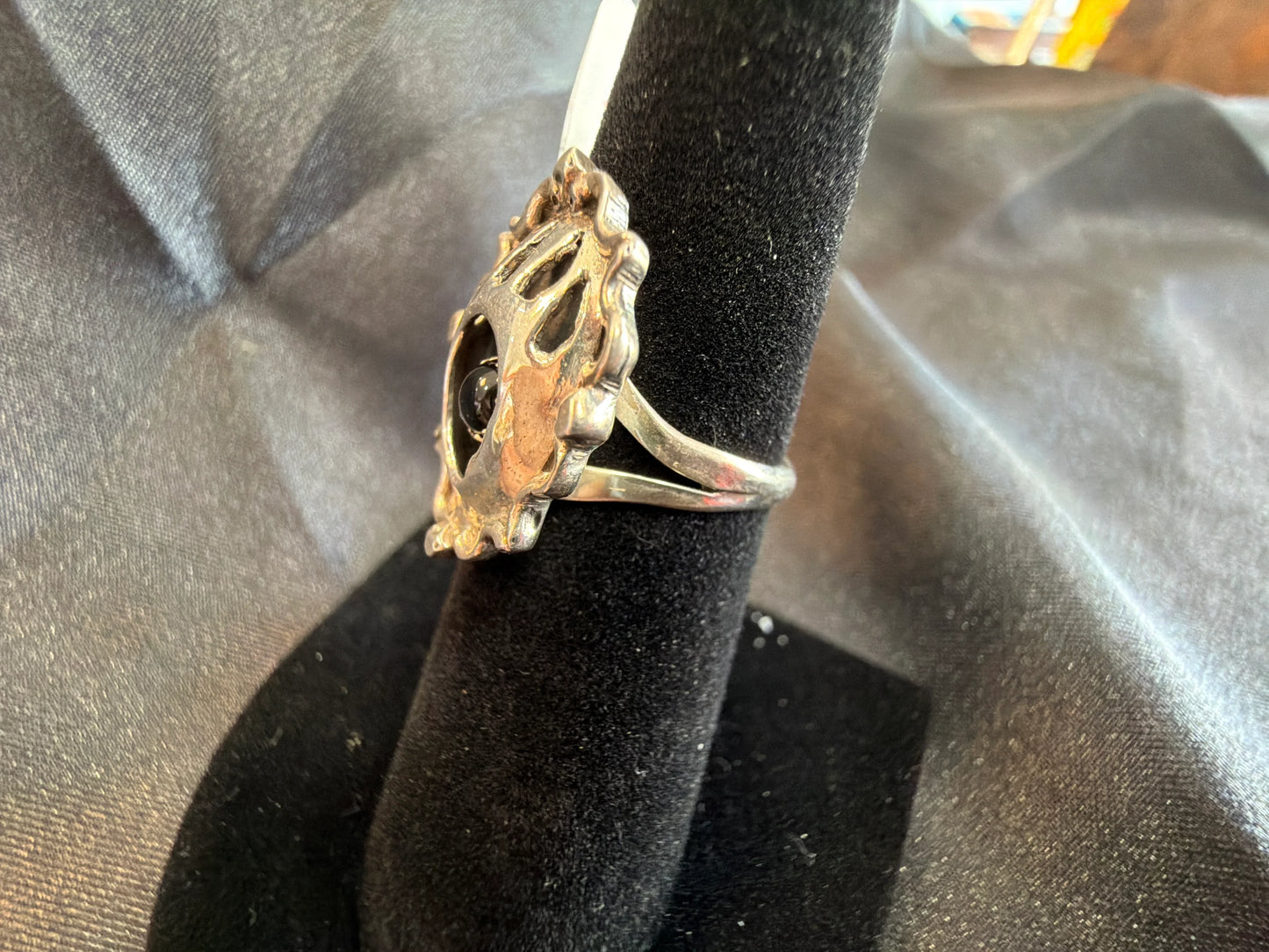 Onyx/Sterling Silver Ring (Size 6 1/4)