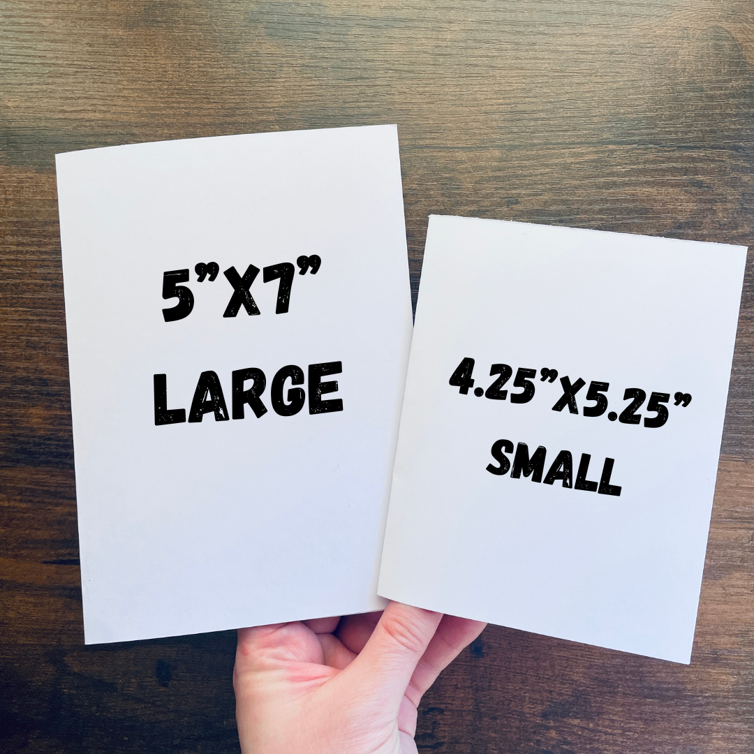 A BIG birthday is in sight Bigfoot Birthday Card: Small Notecard 4.25” x 5.25” / Brown Kraft Paper