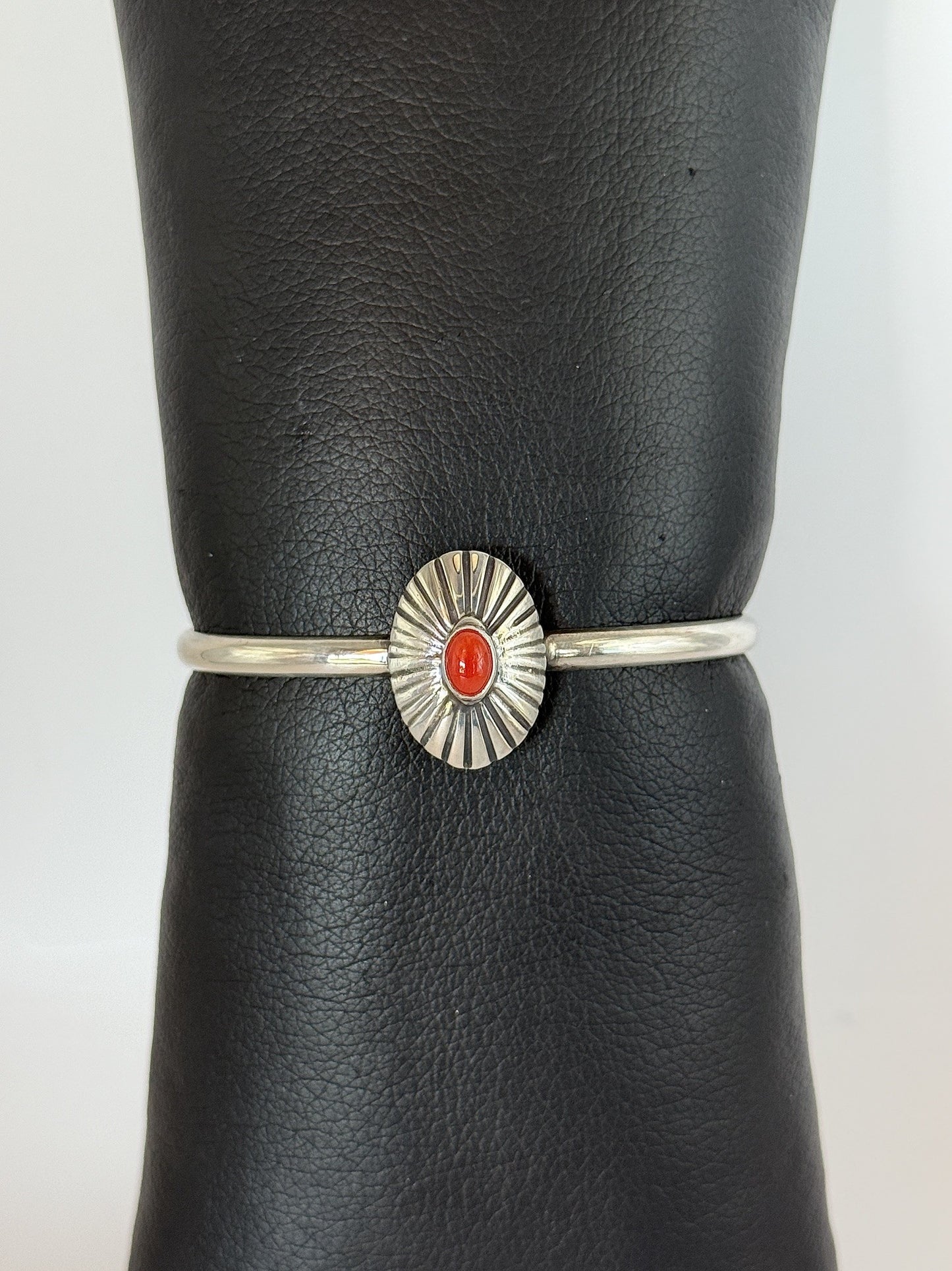 Coral & Sterling Silver Bracelet