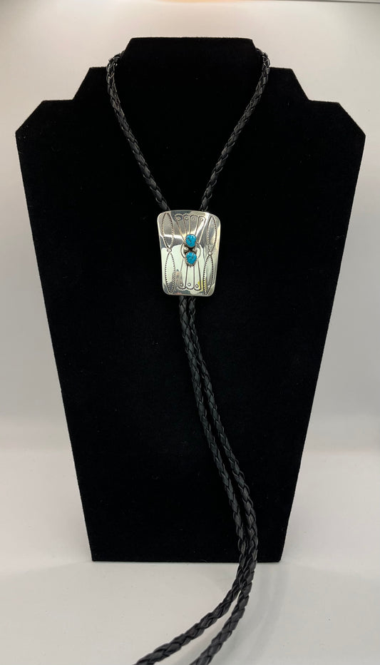 Turquoise and Sterling Silver Bolo Tie