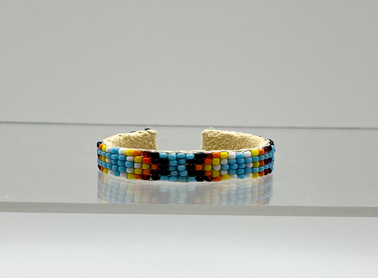 Beaded Baby Bracelet; Light Blue with Black