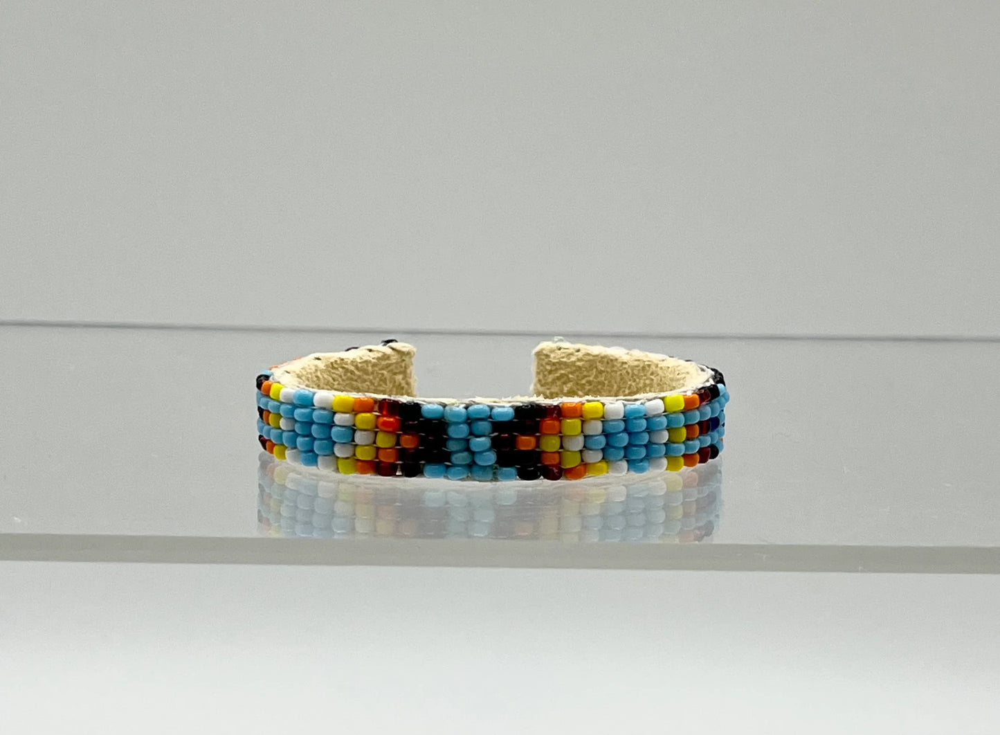 Beaded Baby Bracelet; Light Blue with Black