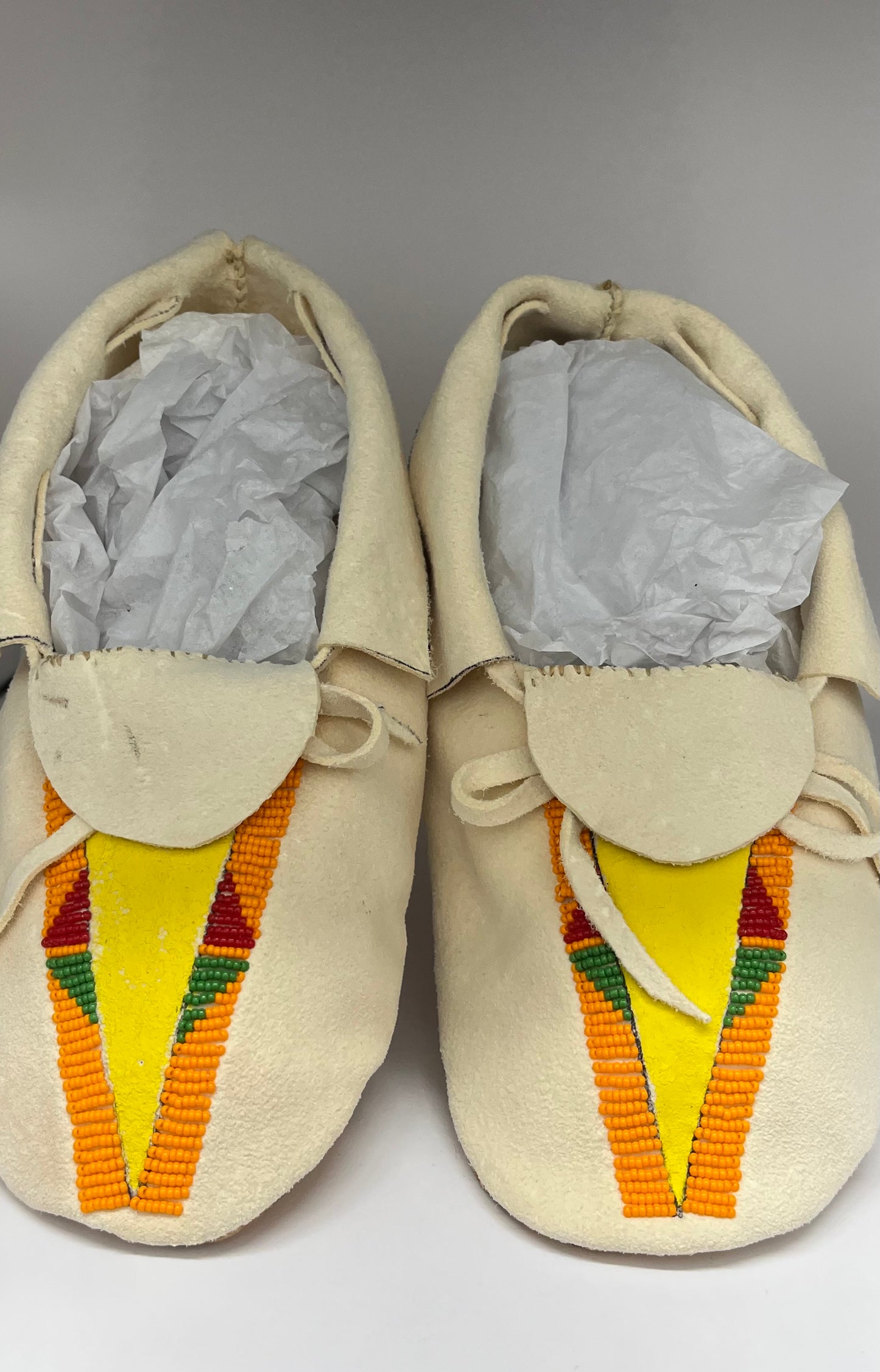 Men’s Beaded Moccasins Orange