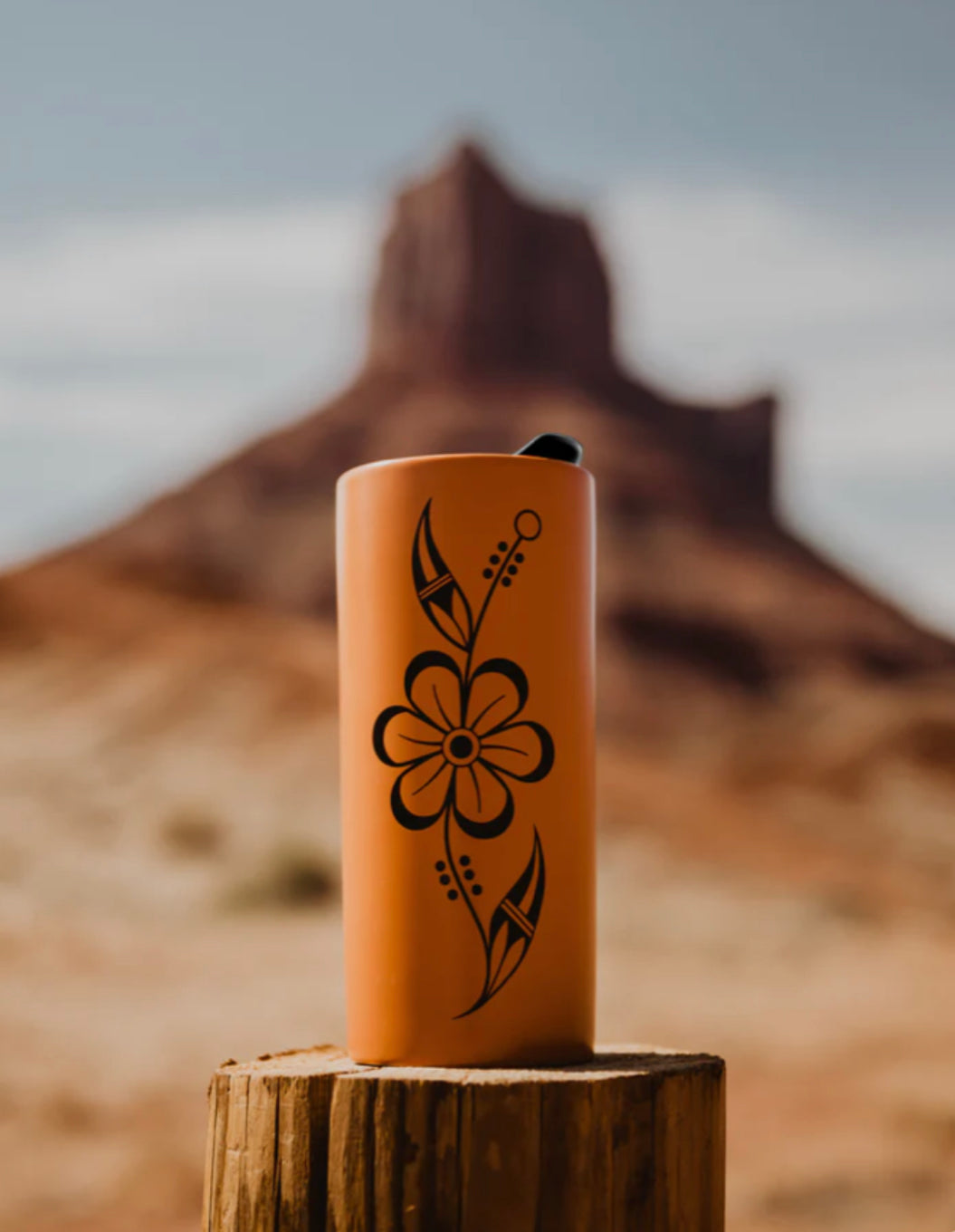 Eighth Generation Whispering Blossoms Double Wall Ceramic Tumbler