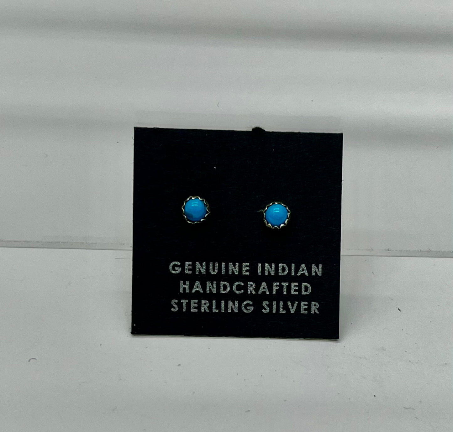 Petite Turquoise and Sterling Silver Stud Earrings