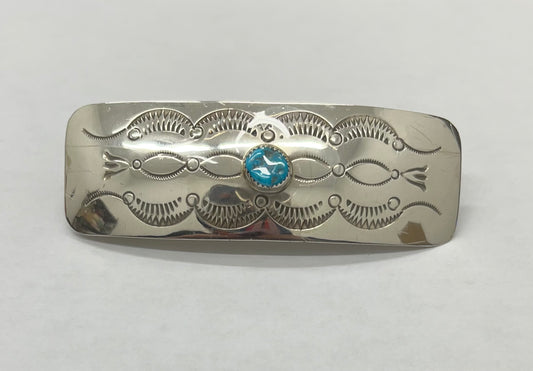 Sterling Silver and Turquoise Barrette