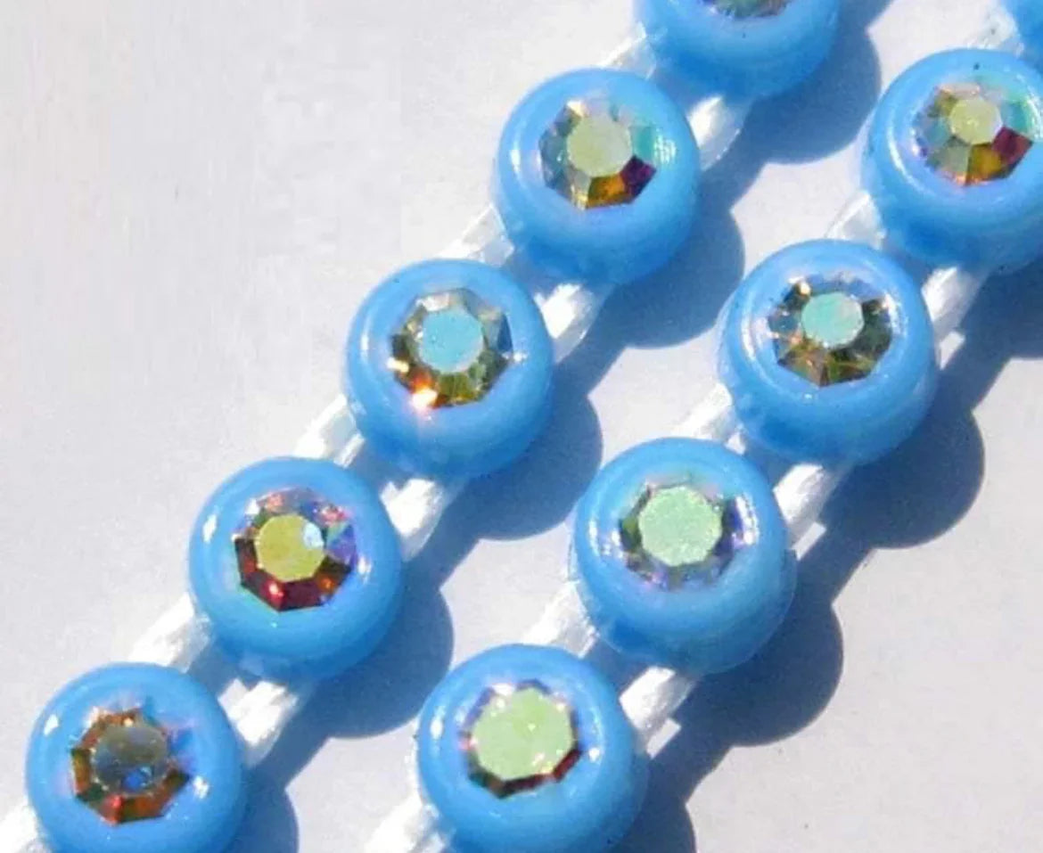 Rhinestone Banding; SS6 AB Sky Blue(per yard)