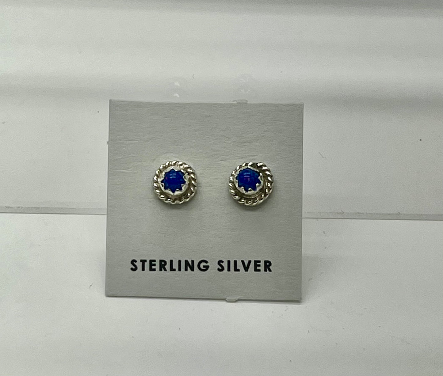 Petite Lapis Lazuli and Sterling Silver Stud Earrings