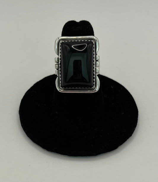 Onyx and Sterling Silver Ring Size 7