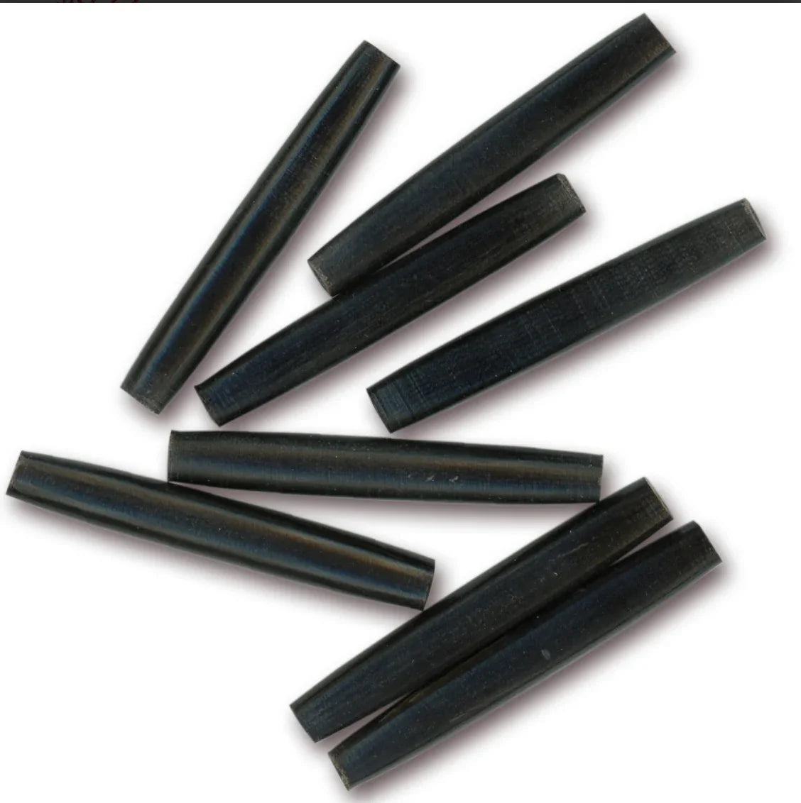 Black cylindrical art supplies for Native crafts and traditional clothing projects