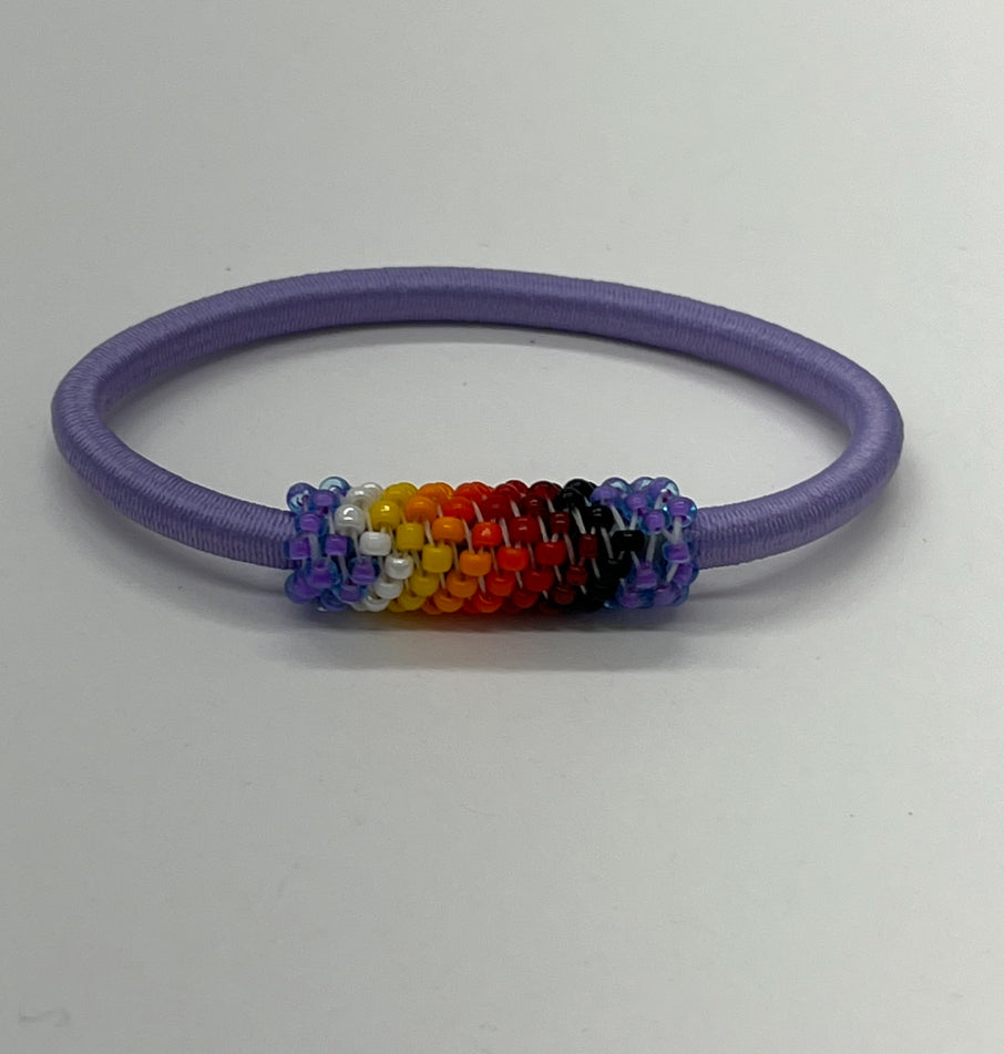Beaded Hair Ties; Lavender