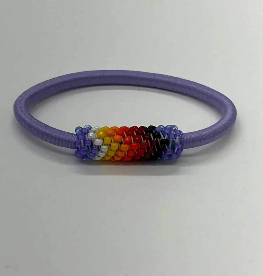 Beaded Hair Ties; Lavender