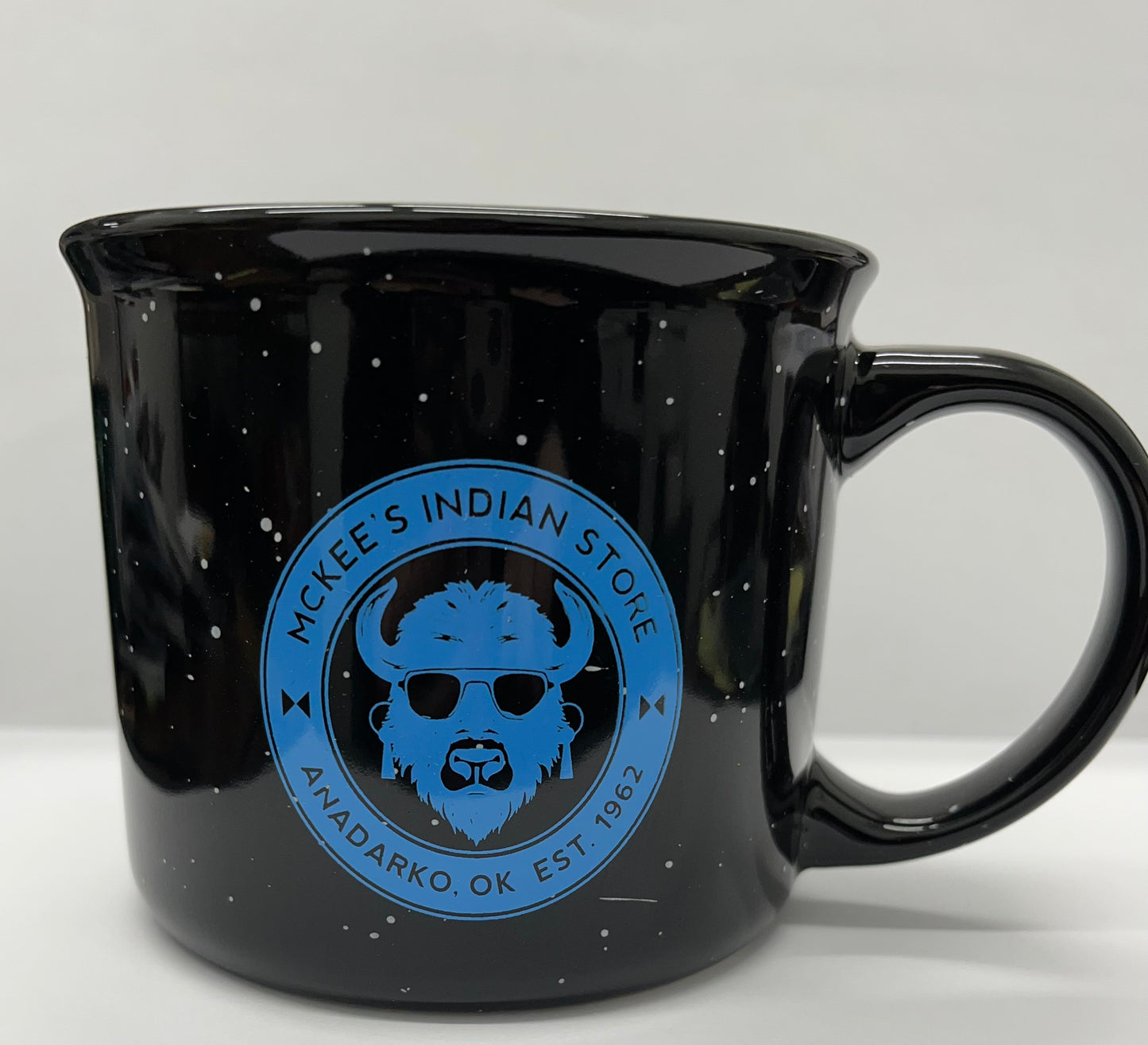 Mckee’s logo Camp Mug Black with Blue