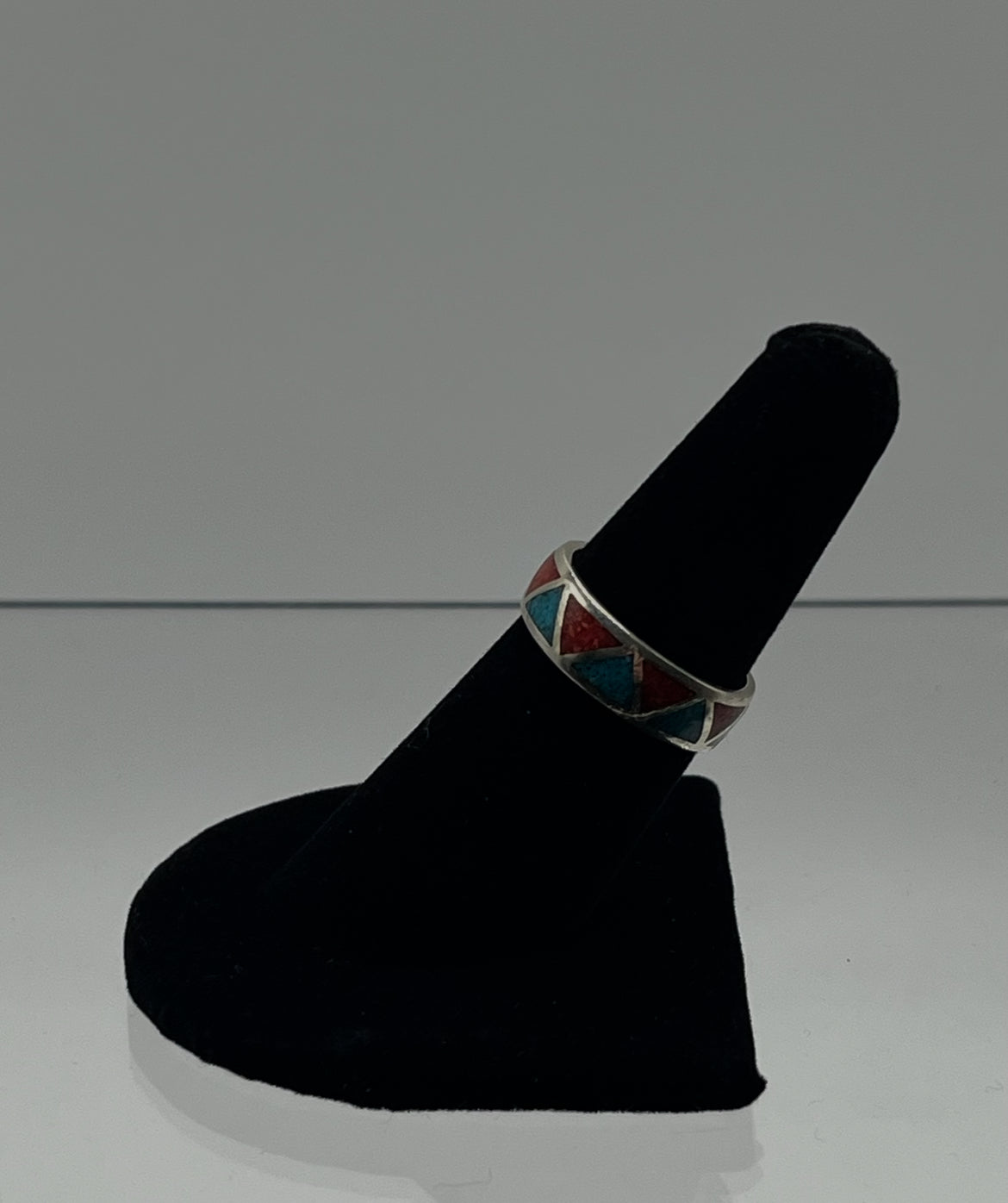 Turquoise, Coral and Sterling Silver Band