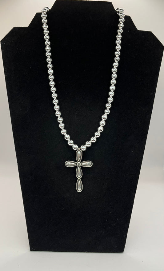 Sterling Silver Cross Enhancer, Beads Not Included