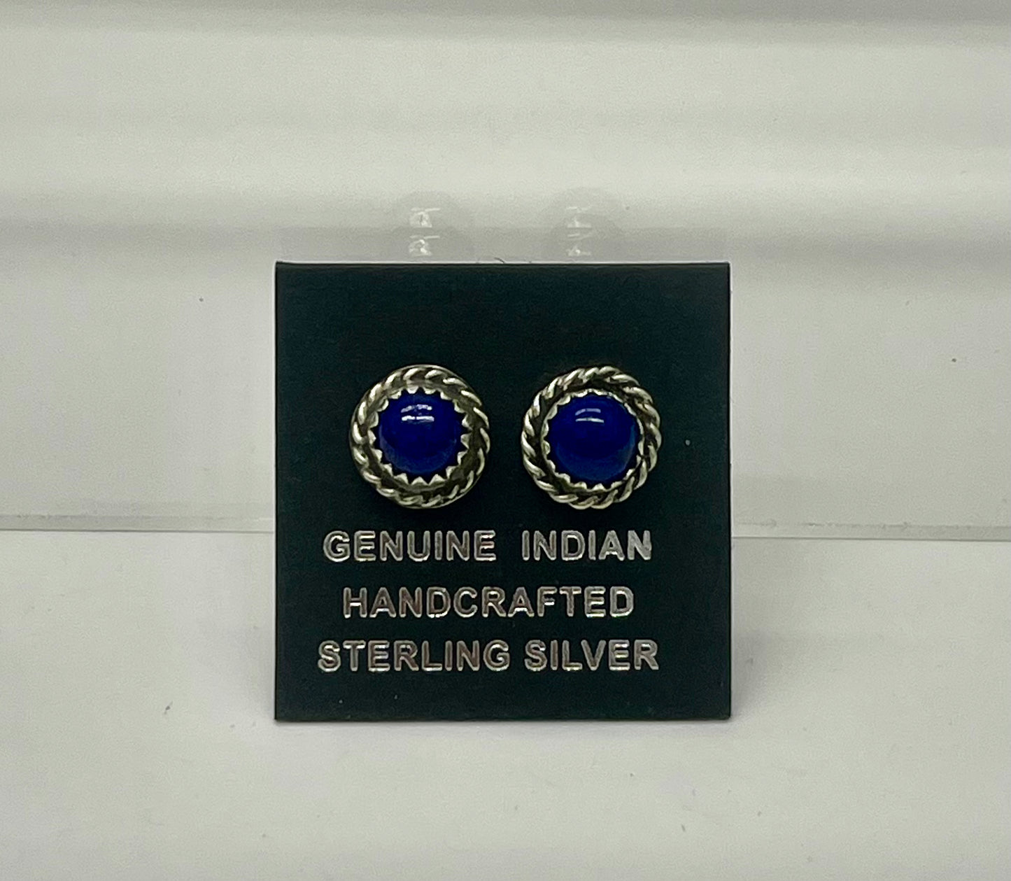 Petite Lapis Lazuli and Sterling Silver Stud Earrings