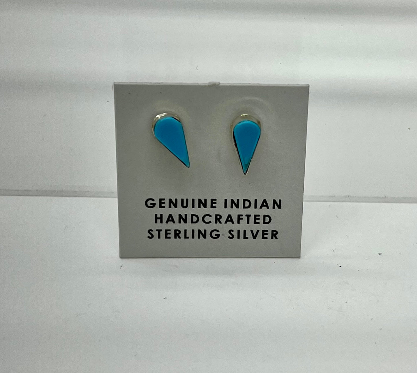 Petite Turquoise and Sterling Silver Tear Drop Shaped Earrings