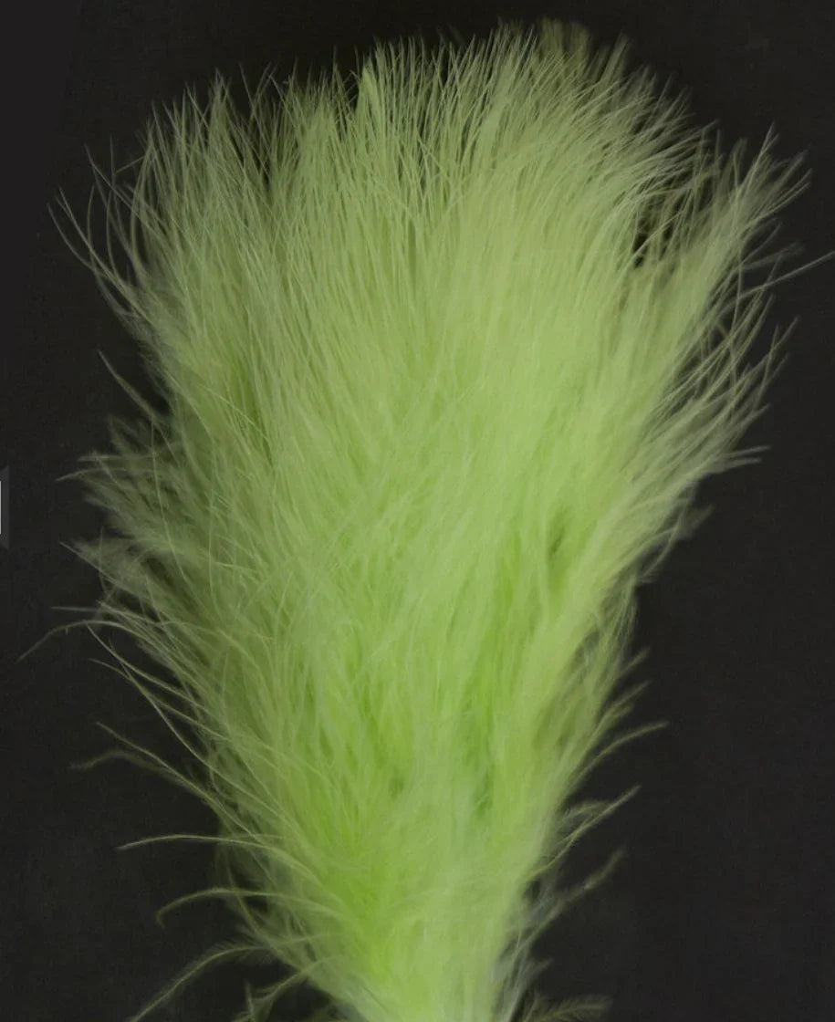 Bright lime green feather for Native art crafts and traditional clothing