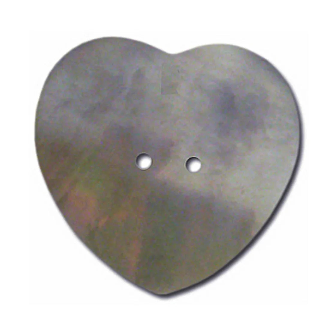 Heart-shaped button with two holes, ideal for Native American crafts and traditional clothing projects