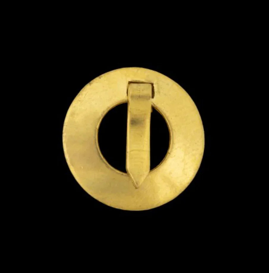3/4” Washer Brooches; Plain, Brass