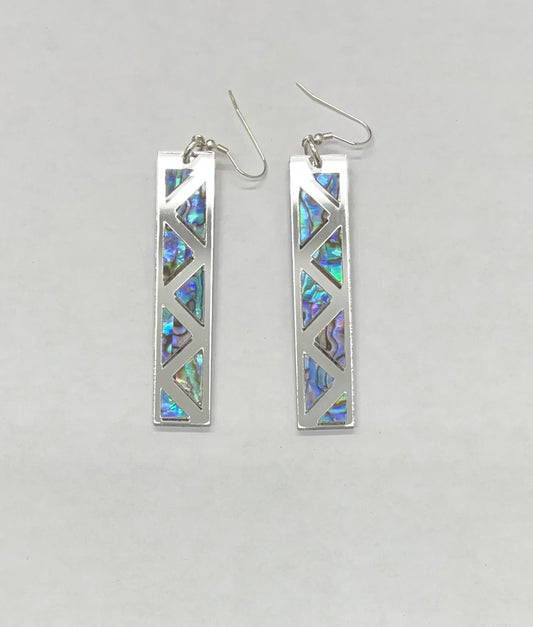 Warrior Spirit Earrings Silver acrylic and Abalone