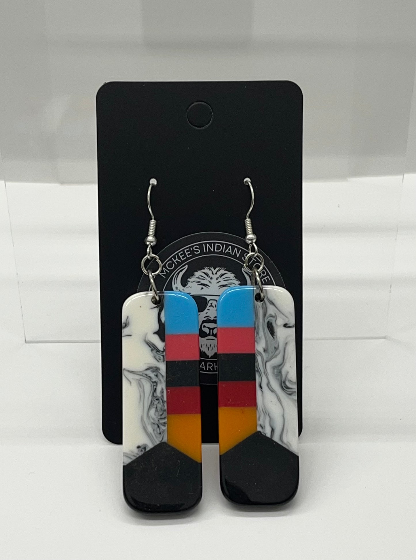 Inlay Earrings; Multi Color