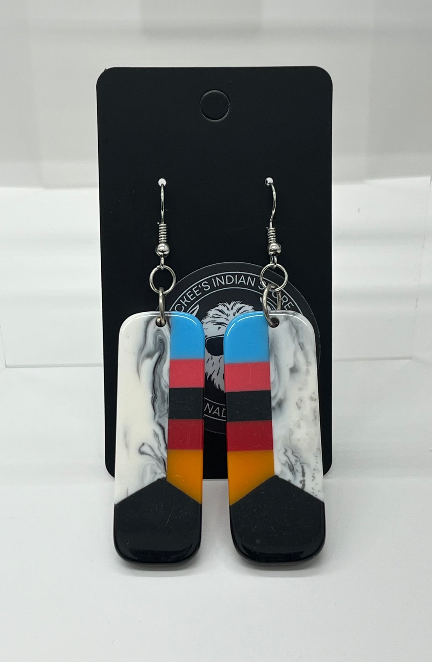 Inlay Earrings; Multi Color