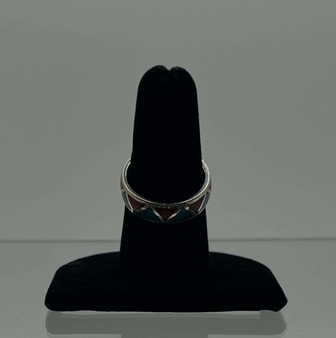 Turquoise, Coral and Sterling Silver Band