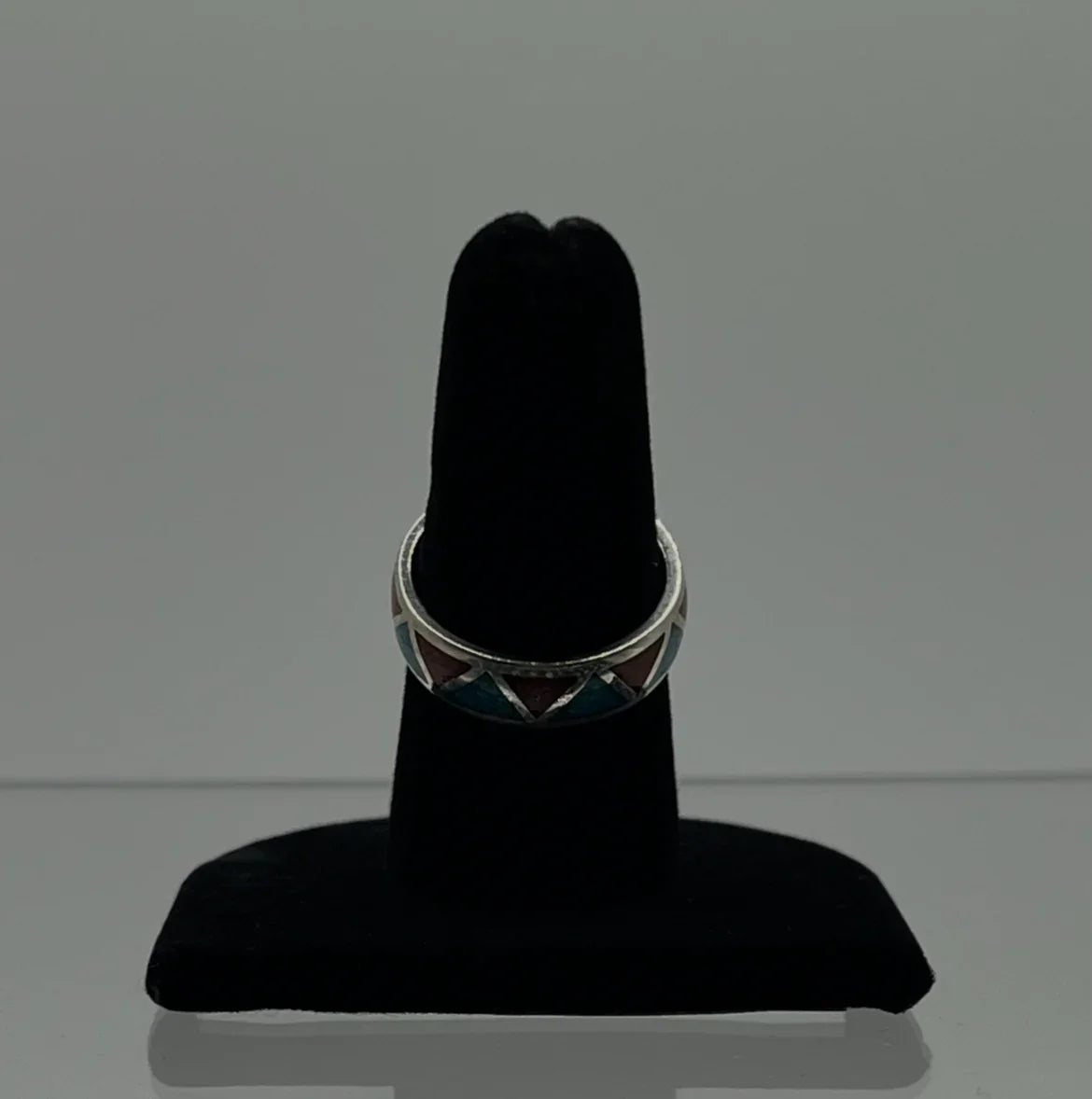 Turquoise, Coral and Sterling Silver Band